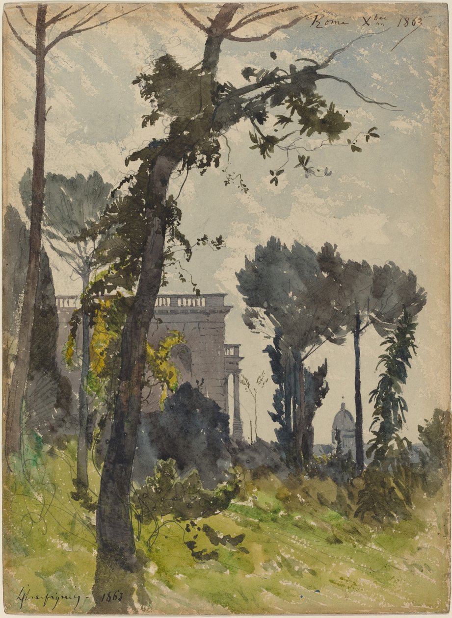 Näkymä Pyhän Pietarin katedraalille, Rooma tekijältä Henri Joseph Harpignies