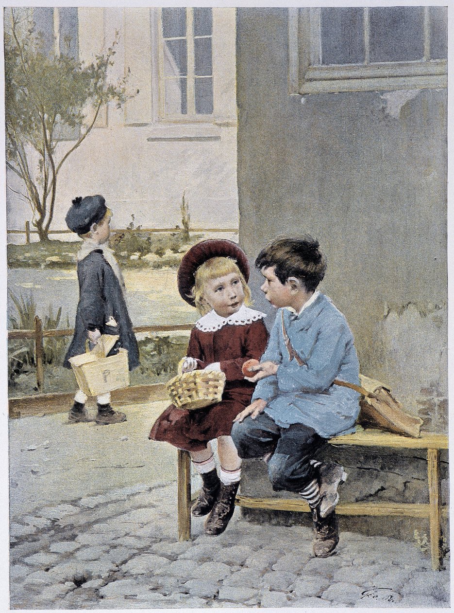 Vapaakauppa - Geoffroyn akvarelli elokuvassa "" Le Figaro Illustré"", toukokuu 1901 tekijältä Henri Jules Jean Geoffroy