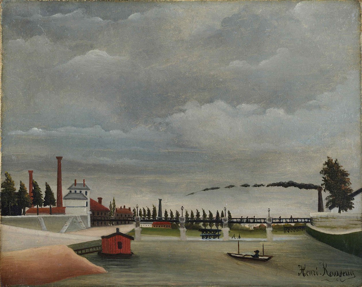Näkymä kävelysillalle Passyssa, 1890-1891. tekijältä Henri Julien Félix Rousseau