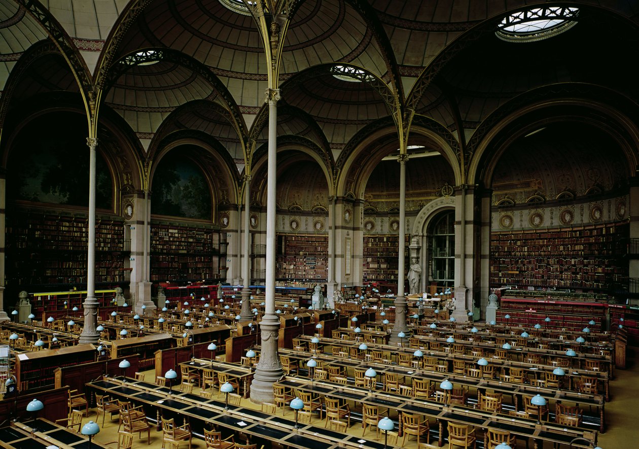 Salle des Imprimesin sisustus, 1868 tekijältä Henri Labrouste