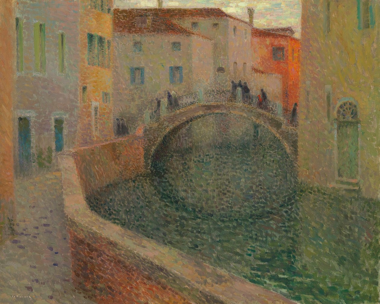 Pieni kanava, harmaa ilta, Venetsia, 1907. tekijältä Henri Le Sidaner