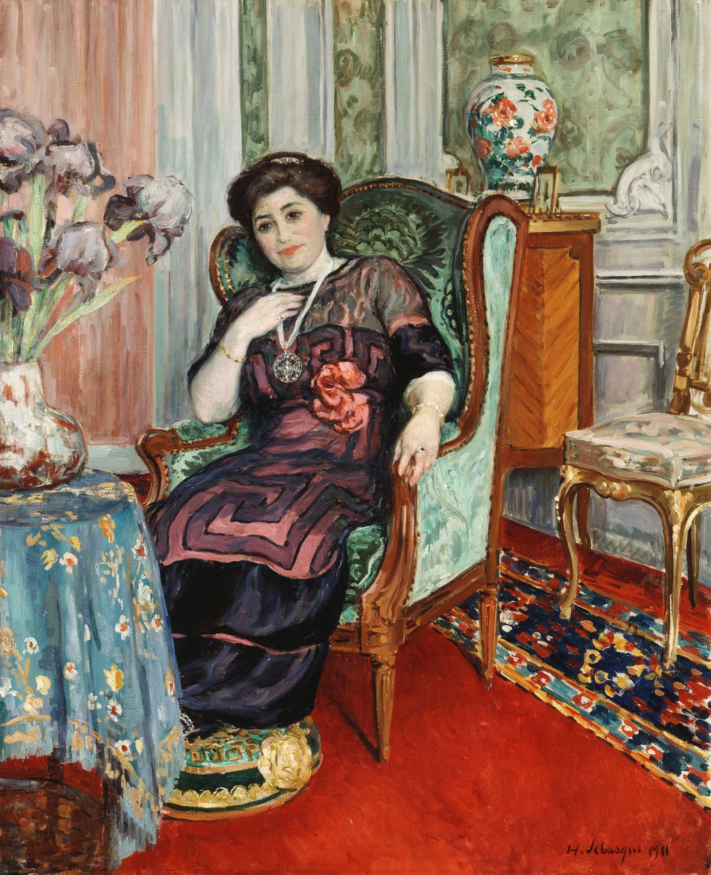 Nainen istuu tuolilla; Nainen istuu nojatuolissa, 1911 tekijältä Henri Lebasque