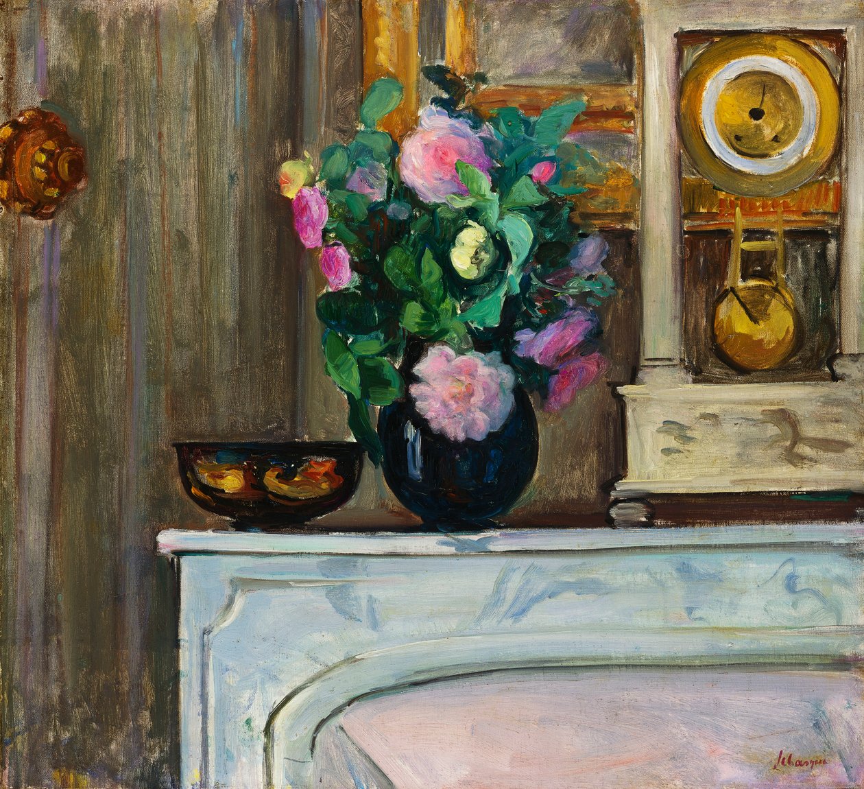 Kukkakimppu takalla, 1920 tekijältä Henri Lebasque
