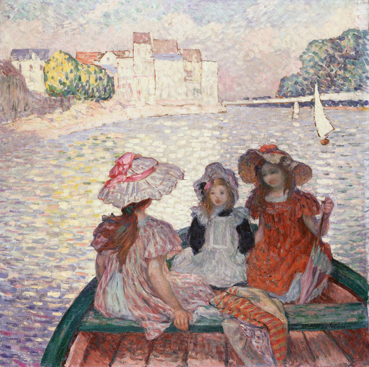 Kolme tyttöä veneessä tekijältä Henri Lebasque