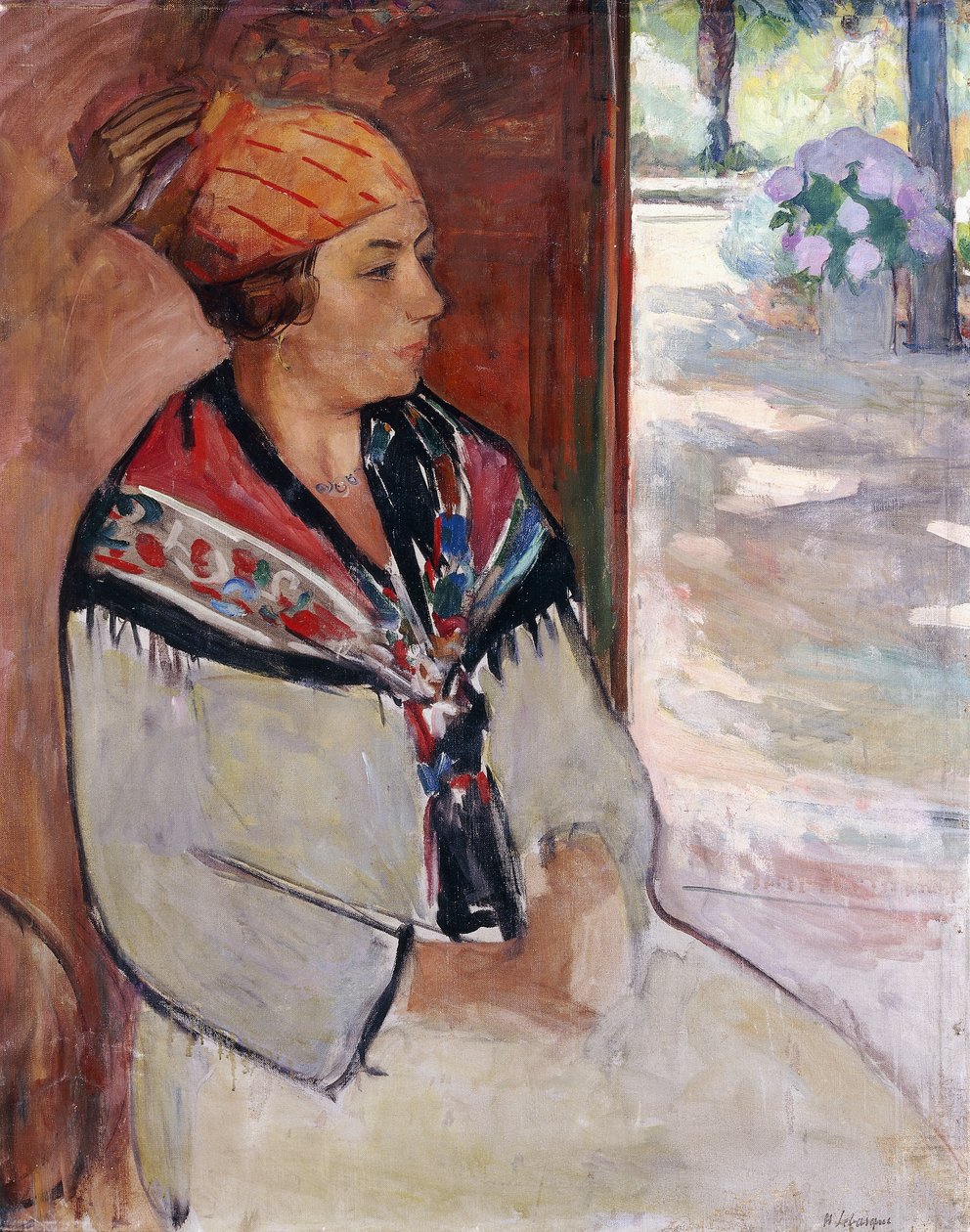 Nainen bandanassa Prefaillesissa; Femme au Madras a Prefailles, 1922 tekijältä Henri Lebasque