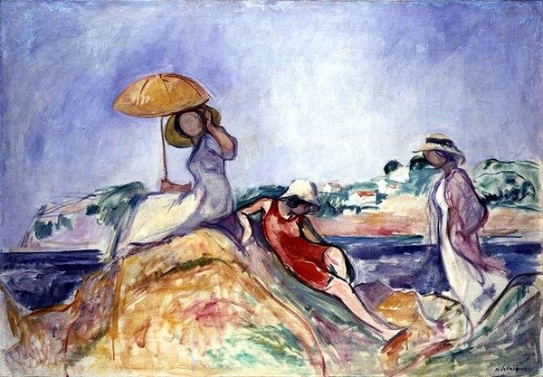 Naiset meren rannalla, n. 1910 (öljy kankaalle) tekijältä Henri Lebasque
