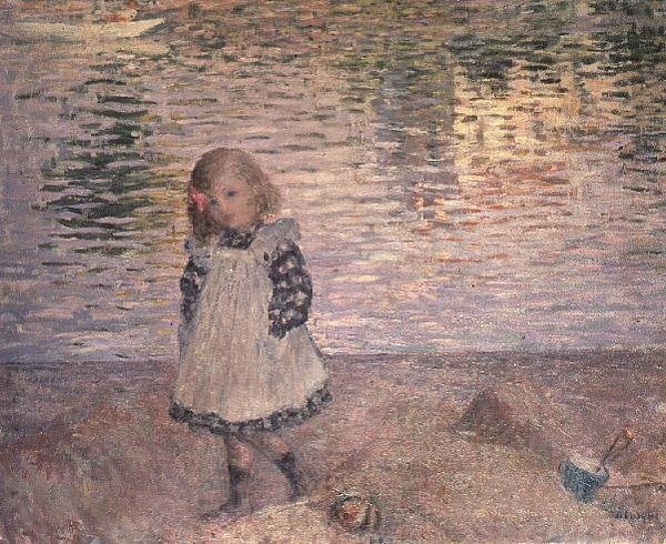 Nuori tyttö rannalla tekijältä Henri Lebasque