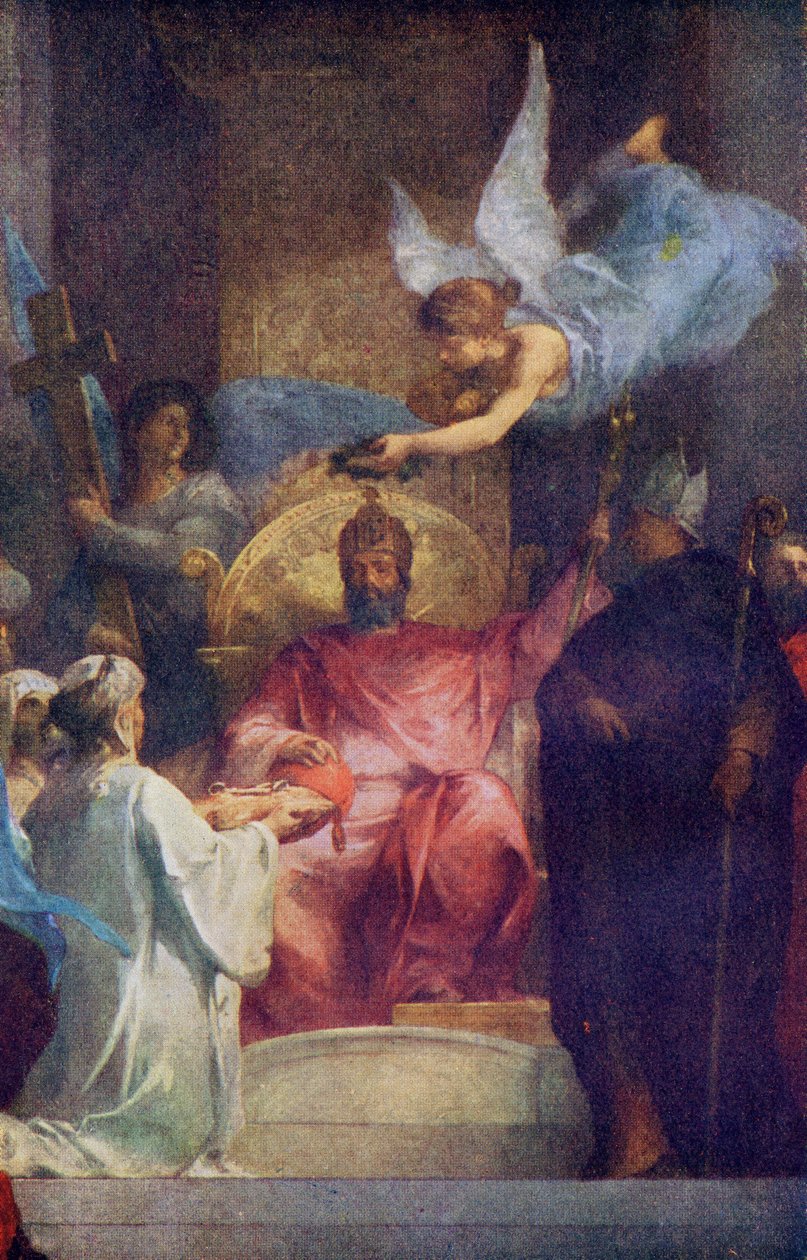 Charlemagne, kuvitus A. R. Hope Moncrieffin teoksesta "Romance and Legend of Chivalry" tekijältä Henri Leopold Levy