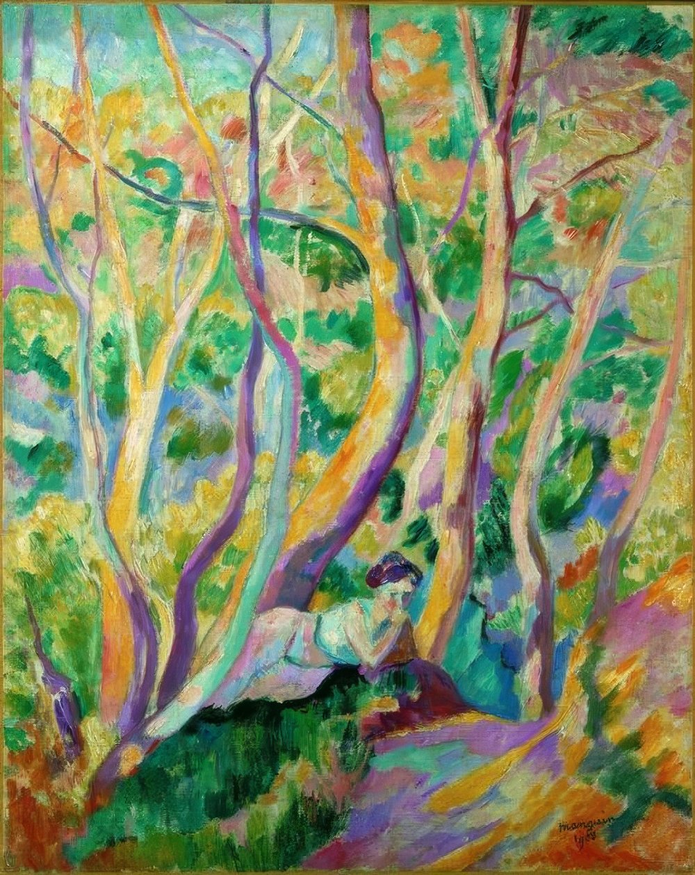 Nainen metsässä tekijältä Henri Manguin