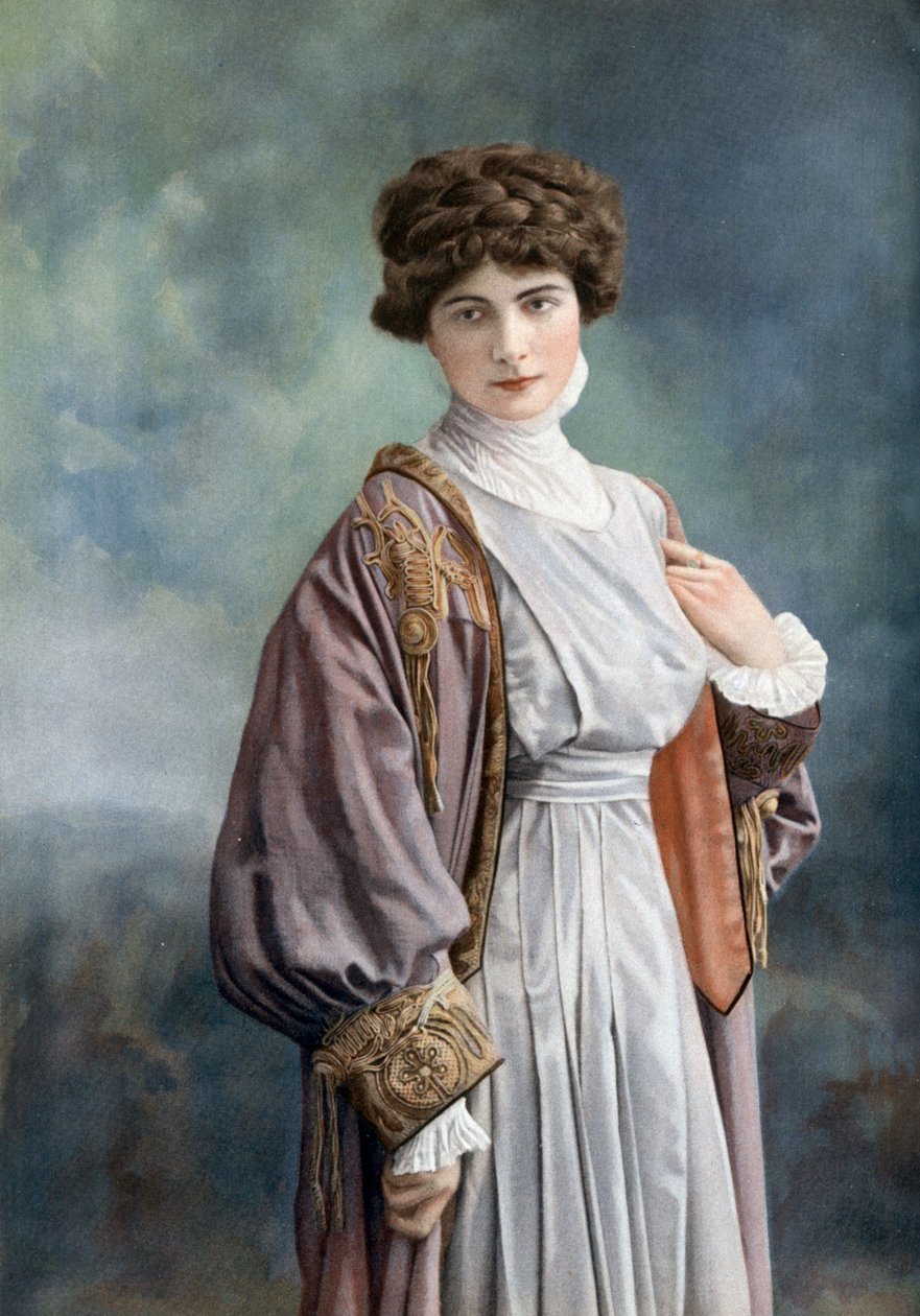 Koomikko Melle Paz Ferrer, valokuva Henri Manuel ranskalaisesta Le Theatre -lehdestä lokakuussa 1908 tekijältä Henri Manuel