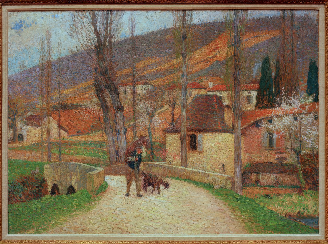 Talonpoika tulossa kylään tekijältä Henri Martin