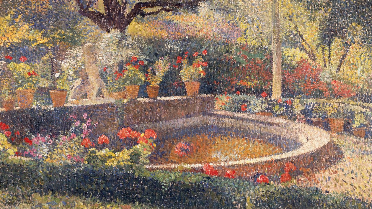 Keskilampi Marquayrol Parkissa (öljy kankaalle) tekijältä Henri Martin