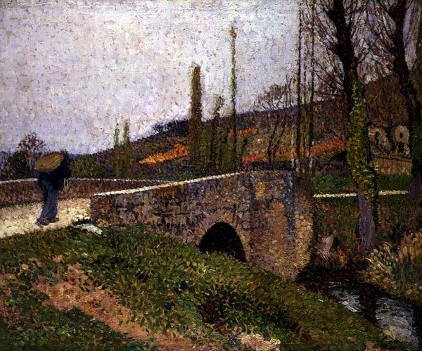 Pieni silta, n. 1915 (öljy kankaalle) tekijältä Henri Martin