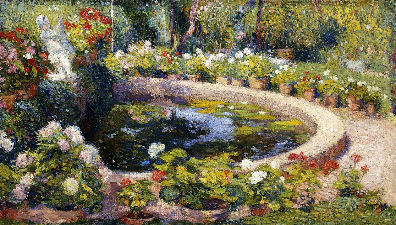 Lampi Marquayrolissa; Le Bassin de Marquayrol, 1919 tekijältä Henri Martin