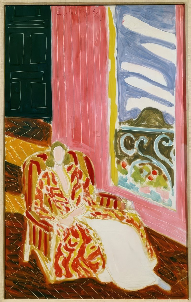 Nainen ikkunassa tai Musta ovi tekijältä Henri Matisse