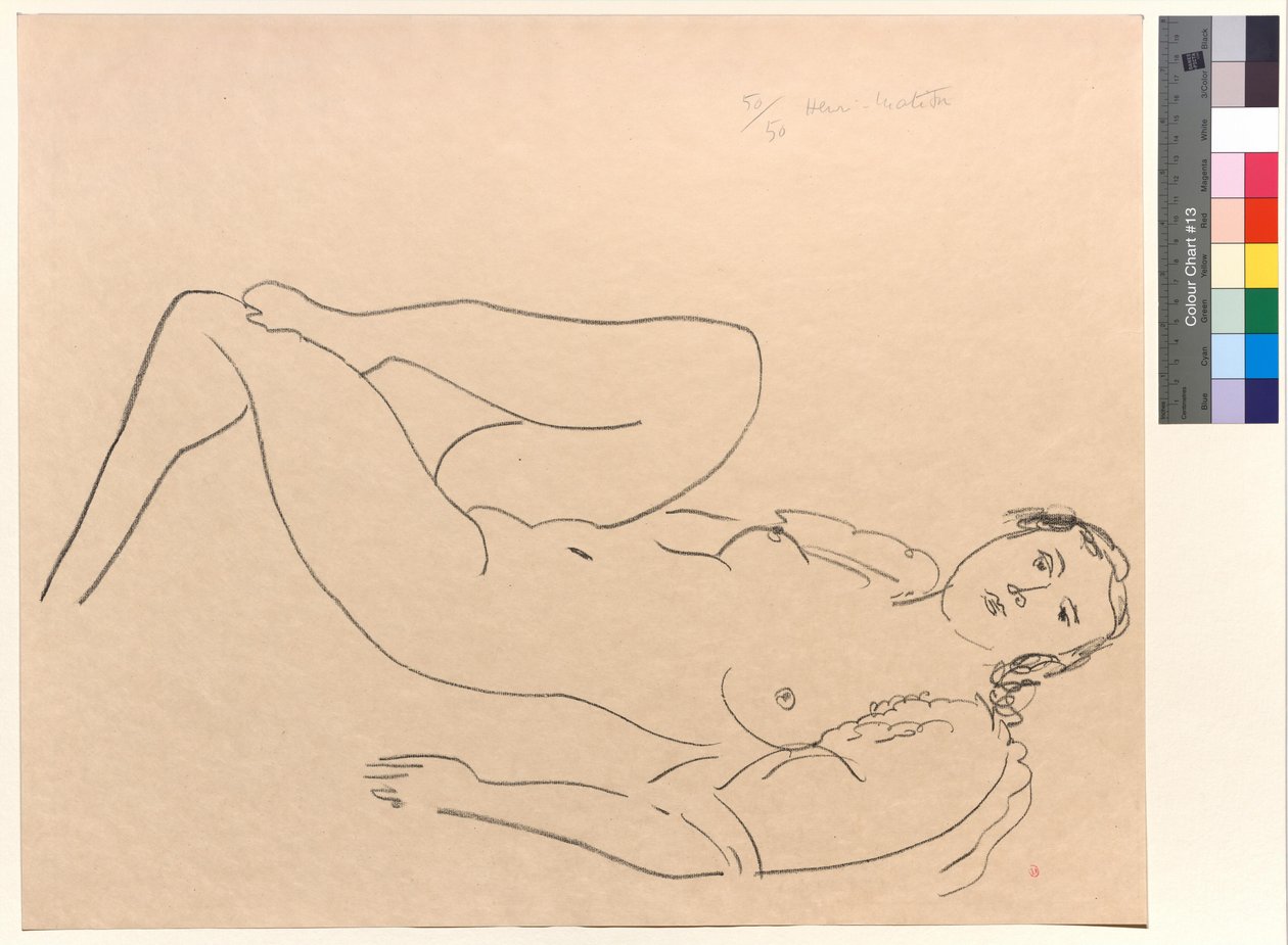 Makaava alaston nainen, jalat koukussa tekijältä Henri Matisse