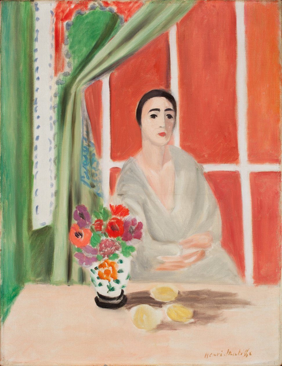 Figure au Rideau Releve (öljy kankaalle) tekijältä Henri Matisse