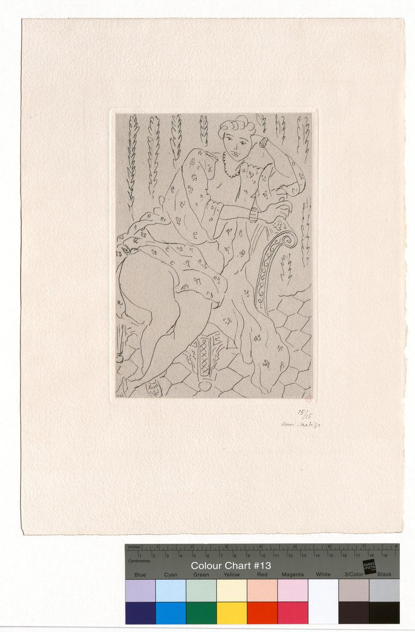 Hahmo turkkilaisessa nojatuolissa tekijältä Henri Matisse