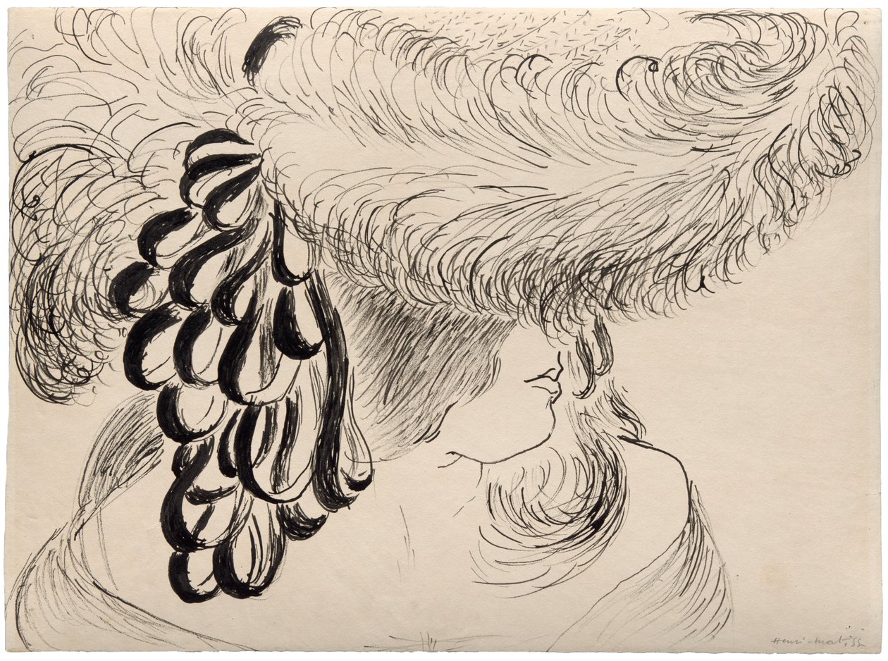 Tyttö sulkahat vinossa (neiti Antoinette) tekijältä Henri Matisse