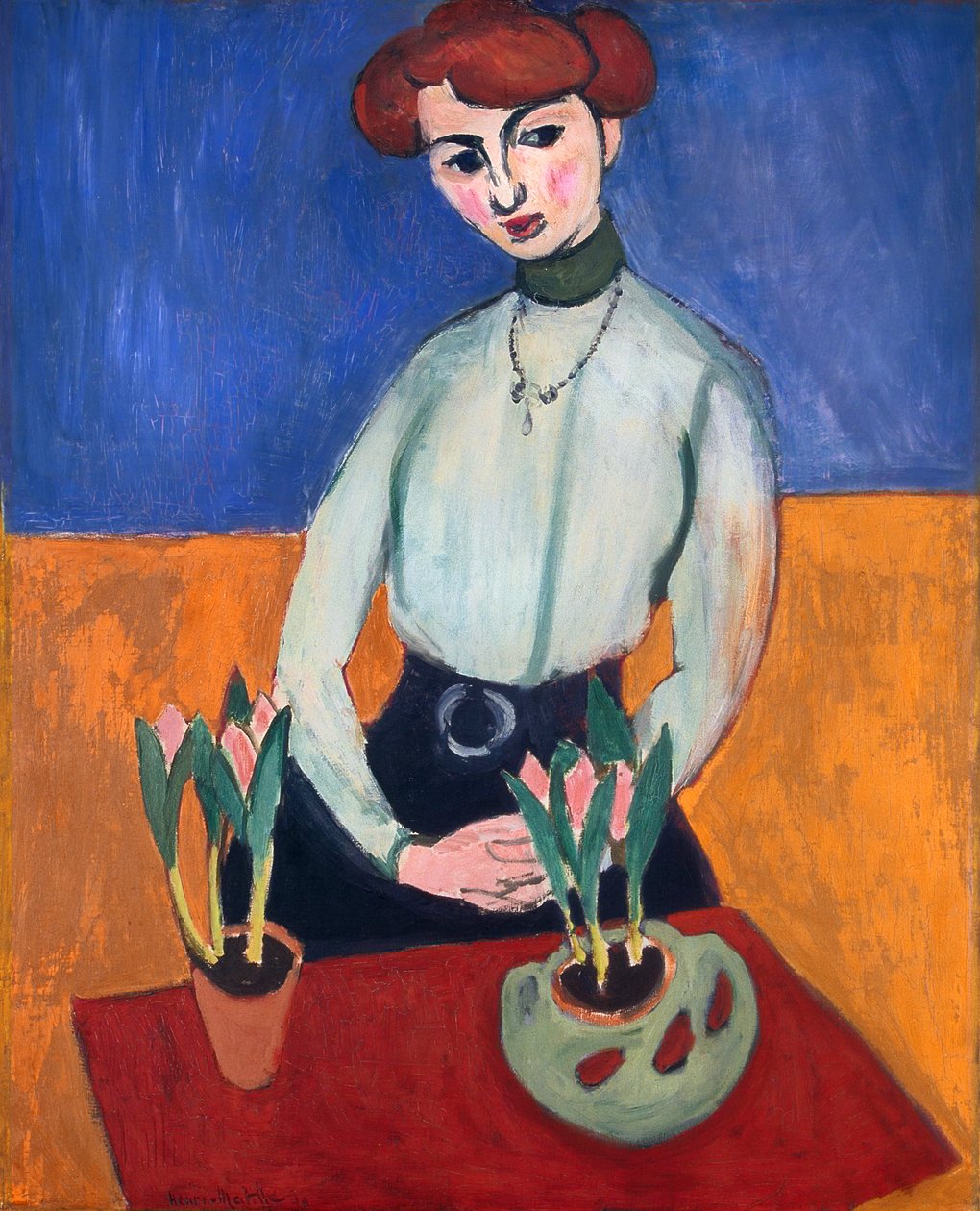 Tyttö tulppaanien kanssa tekijältä Henri Matisse