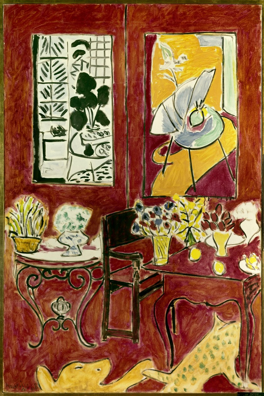 Grand interieur rouge 1948 (öljy kankaalle) tekijältä Henri Matisse