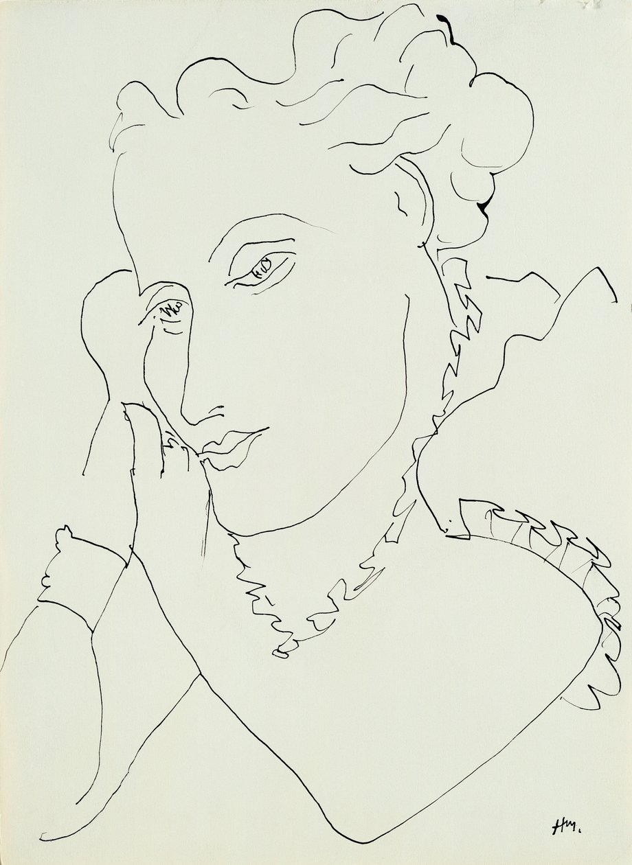 Naisen pää, kädet poskea vasten tekijältä Henri Matisse