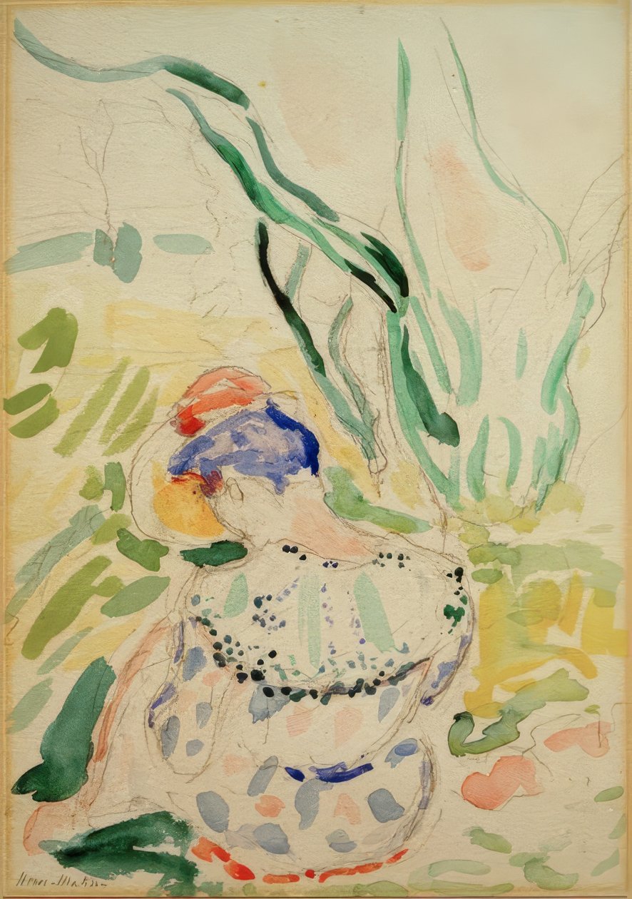 Nuori nainen istumassa takaapäin (Madame Matisse) tekijältä Henri Matisse