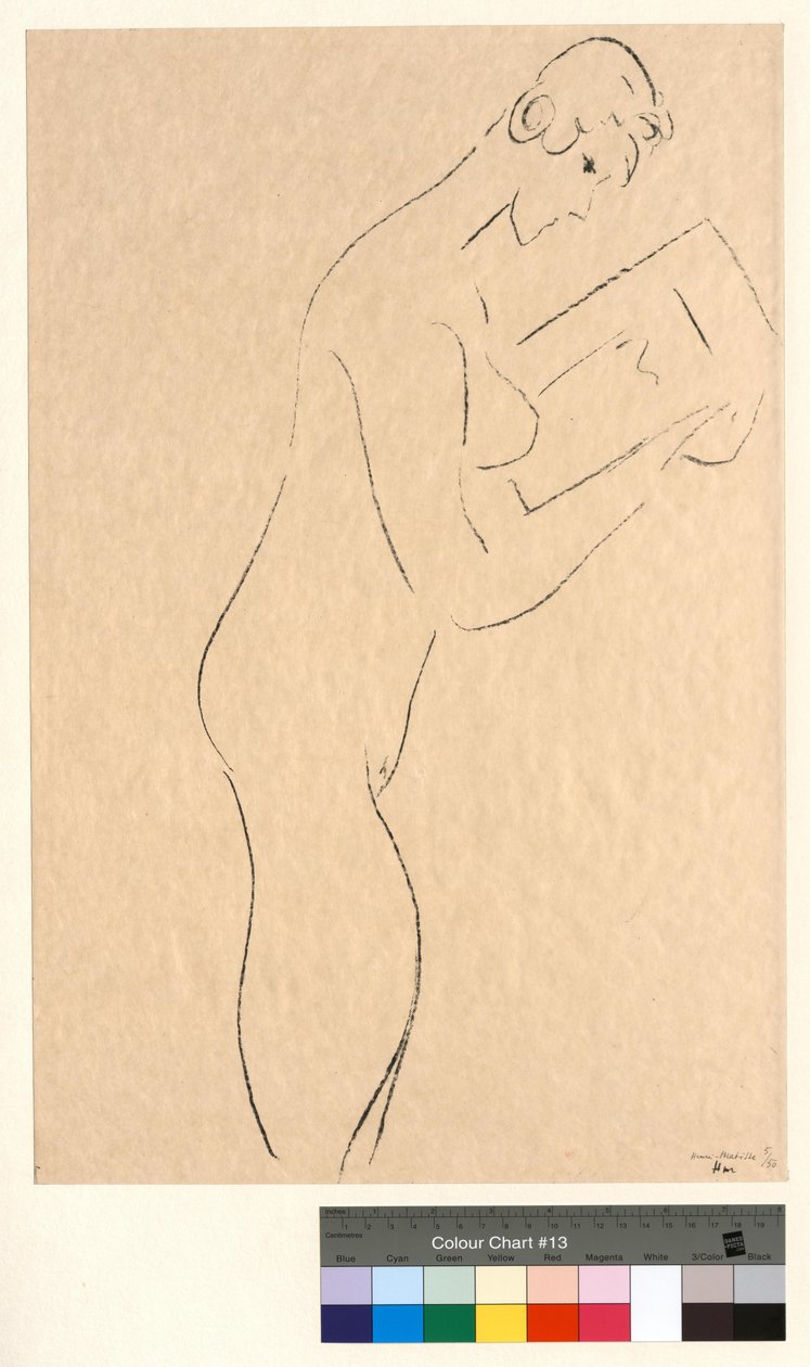 Lukeminen, alaston profiilissa tekijältä Henri Matisse