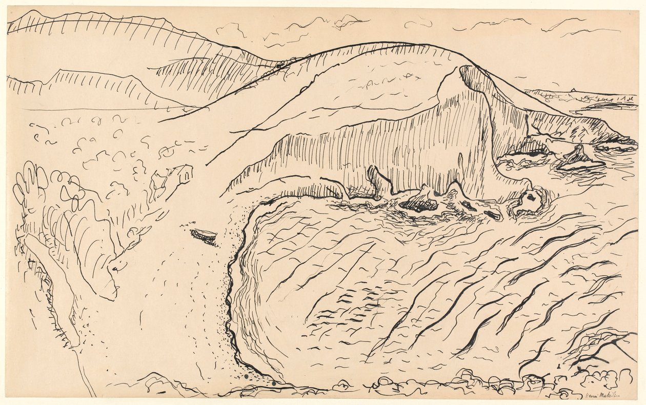 Maisema (tussi ja muste paperille) tekijältä Henri Matisse