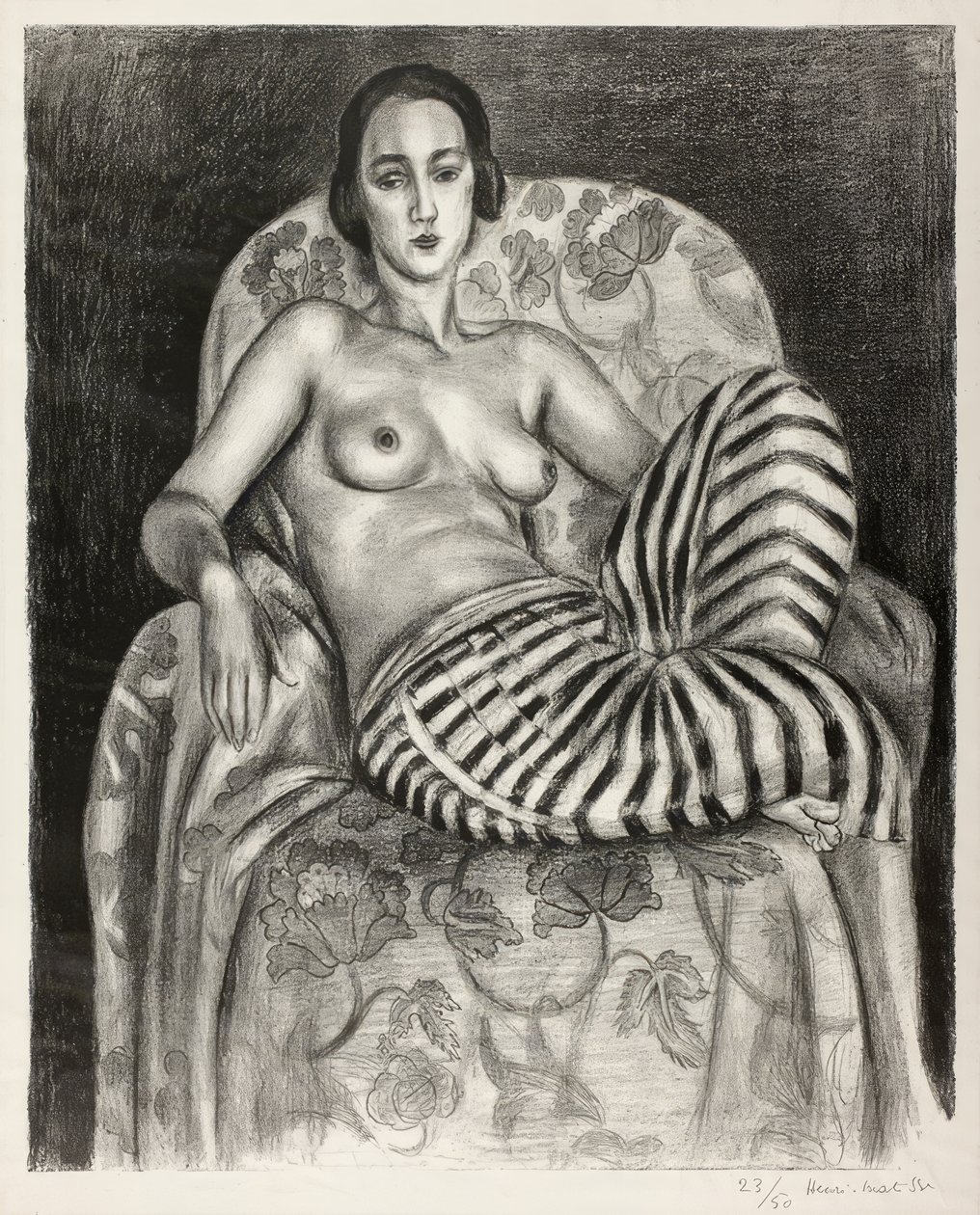 Suuri odalisko raidallisissa housuissa tekijältä Henri Matisse