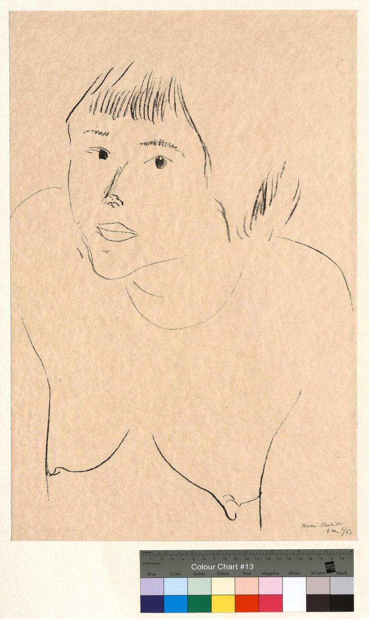 Mustat silmät (alaston nainen, rintakuva edestäpäin) tekijältä Henri Matisse
