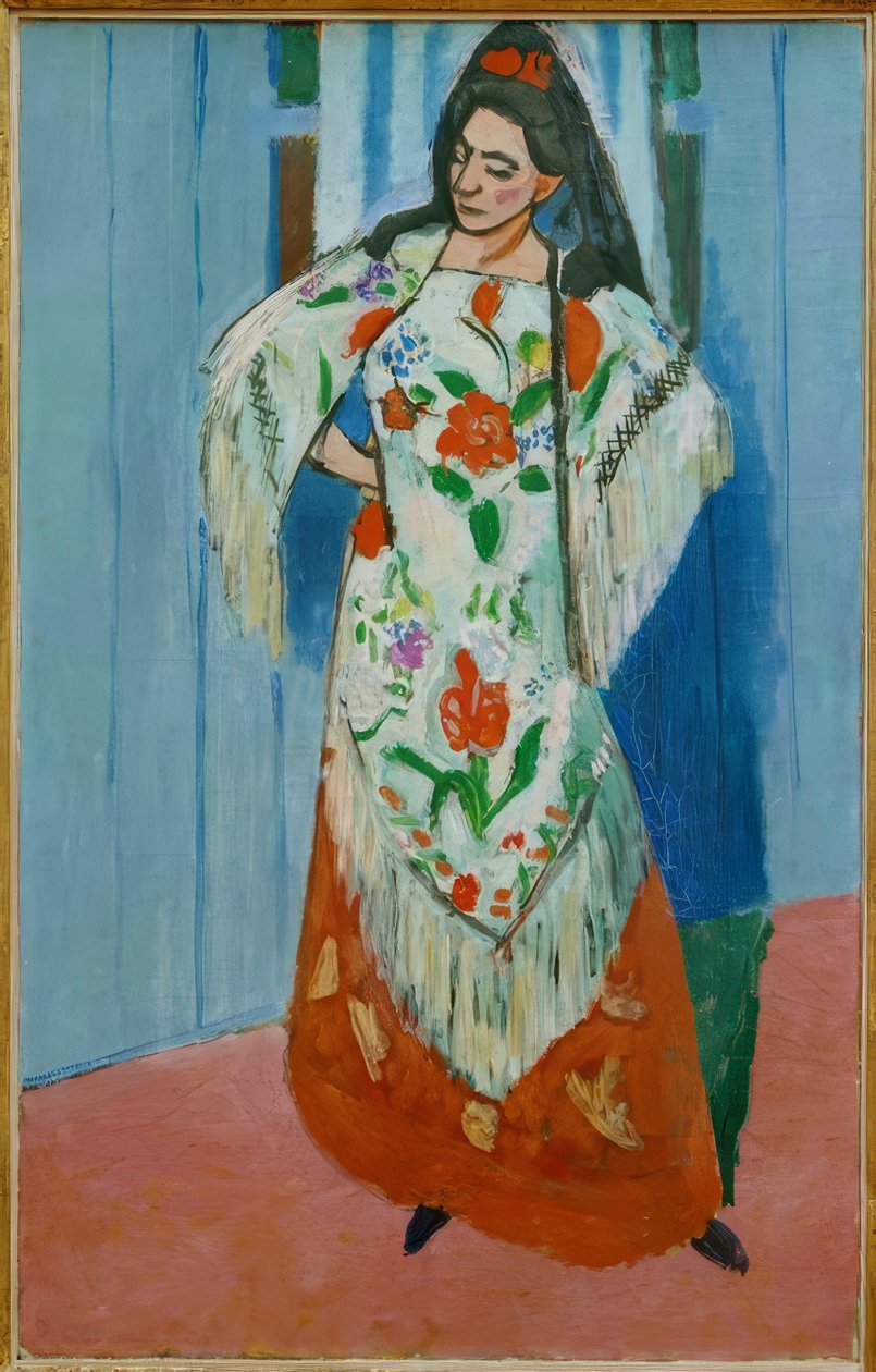 Madame Matisse manilaisen huivin kanssa tekijältä Henri Matisse
