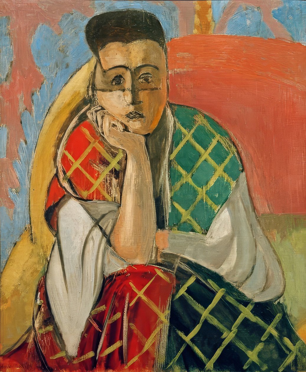 Mademoiselle H.D. Nainen huntu päässään tekijältä Henri Matisse