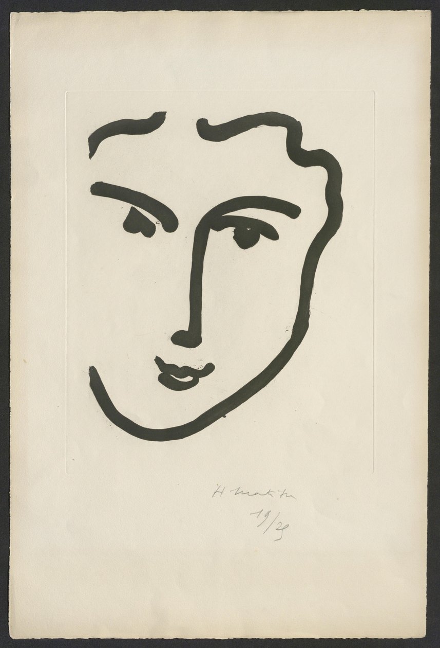 Nadia iloisesti hymyilevänä tekijältä Henri Matisse