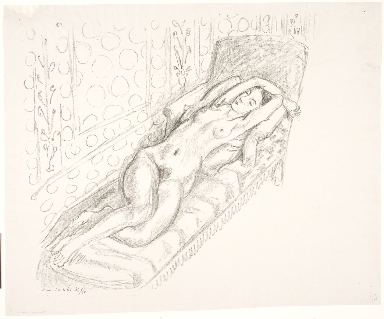 Alaston nainen, makaa lepotuolilla tekijältä Henri Matisse
