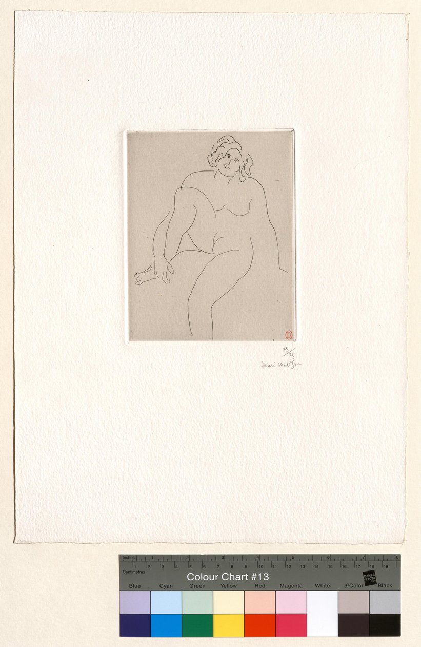 Istuva alaston, käsivarsi koukistetun jalan ympärillä tekijältä Henri Matisse