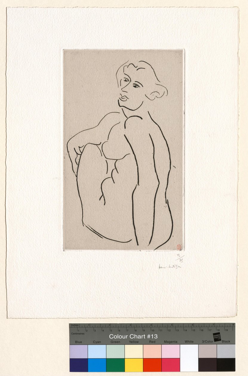 Istuva alaston, selkä kolmen neljäsosan kulmasta nähtynä tekijältä Henri Matisse
