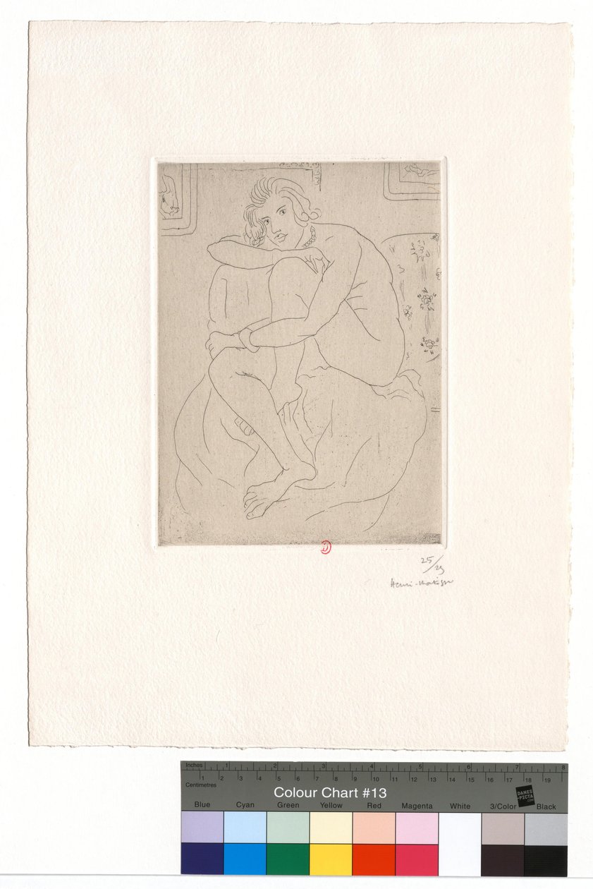 Istuu alasti, kädet polvilla tekijältä Henri Matisse