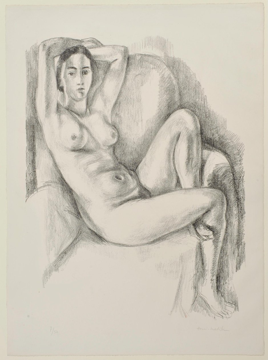 Alaston sinisellä tyynyllä tekijältä Henri Matisse