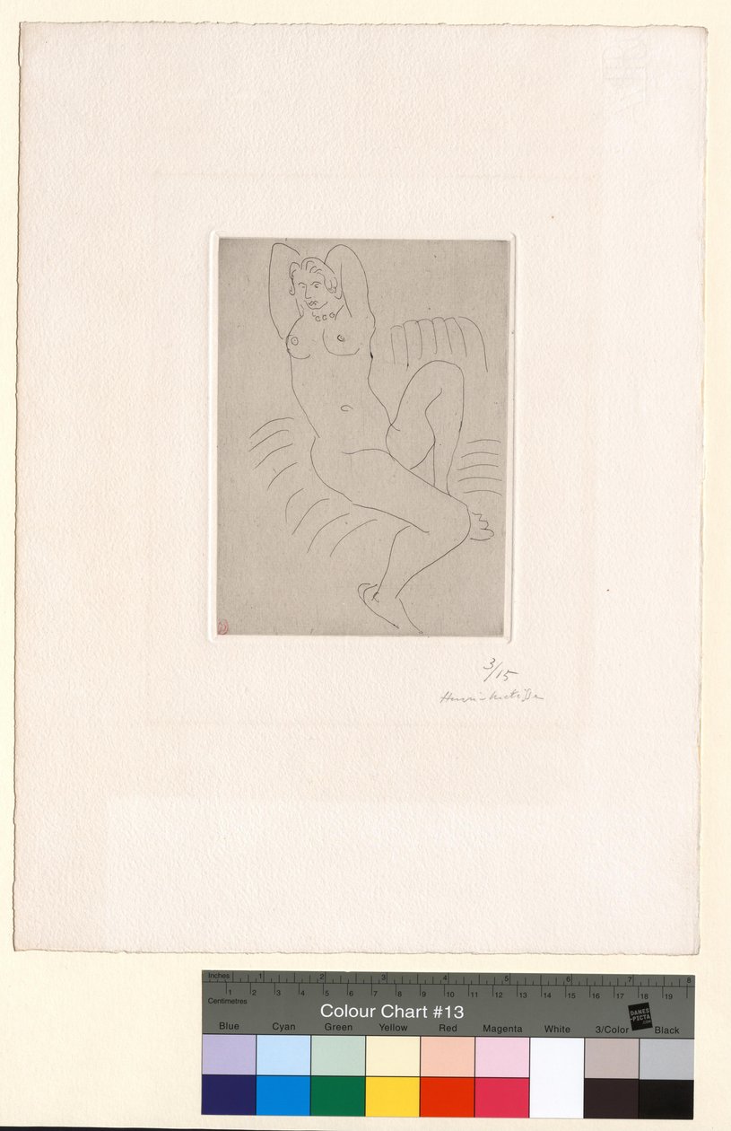Alasti raidallisessa nojatuolissa tekijältä Henri Matisse