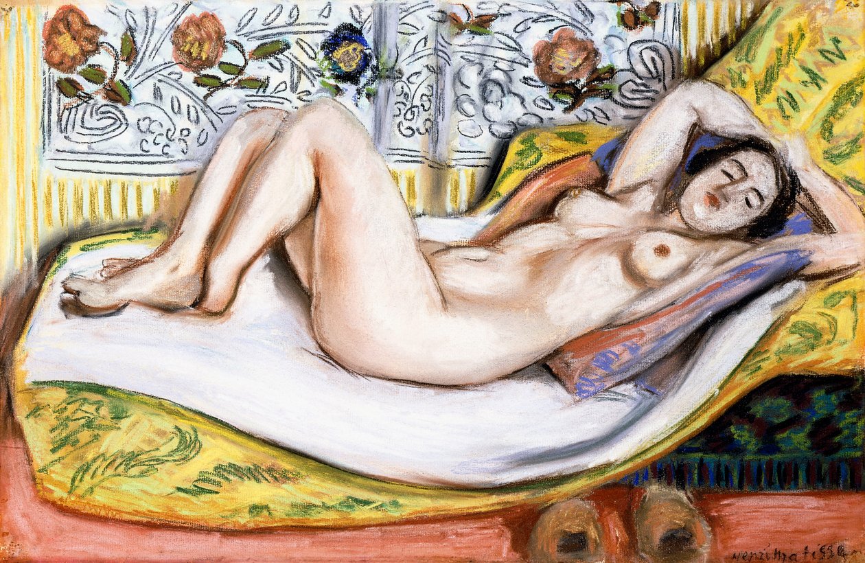 Alaston keltaisella sohvalla tekijältä Henri Matisse