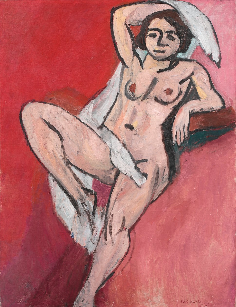 Alaston valkoisen huivin kanssa tekijältä Henri Matisse