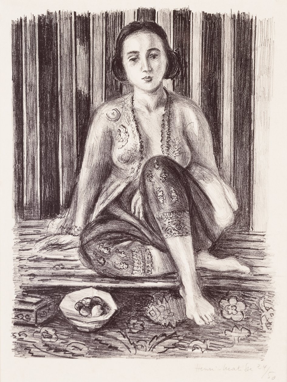 Odaliskia hedelmälautasen kanssa tekijältä Henri Matisse