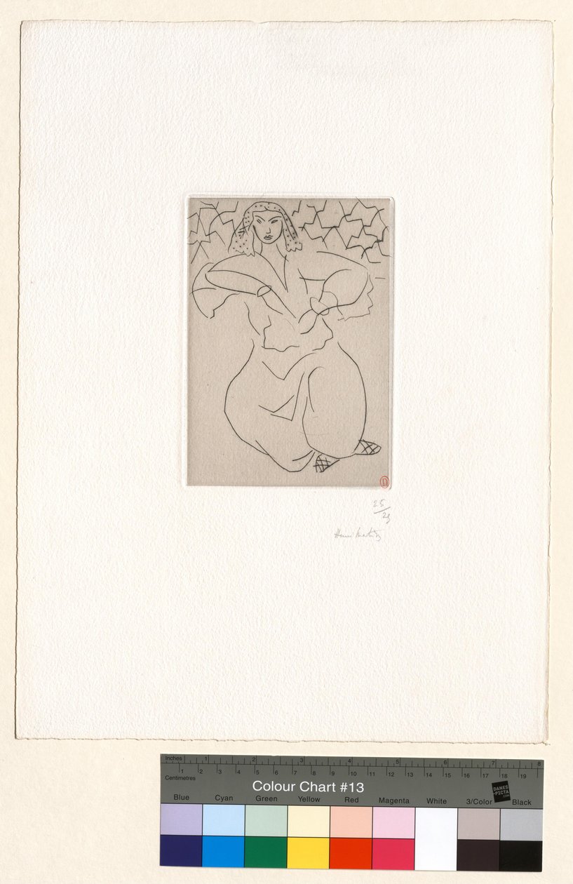 Istuva itämainen nainen, huntu päässään tekijältä Henri Matisse