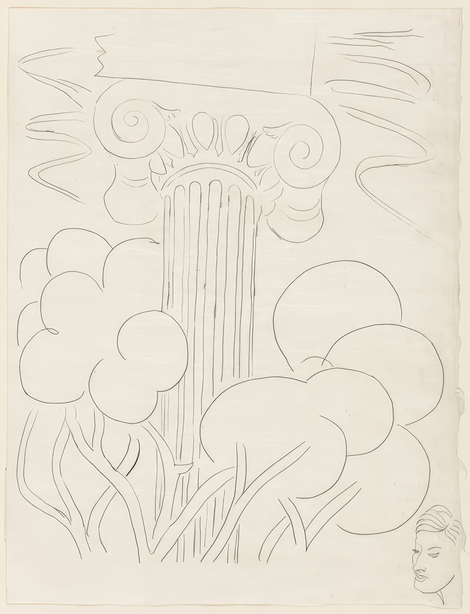 Useita sonetteja: "A la nue accablante...", levy 29 teoksesta Poesies de Mallarmé. tekijältä Henri Matisse