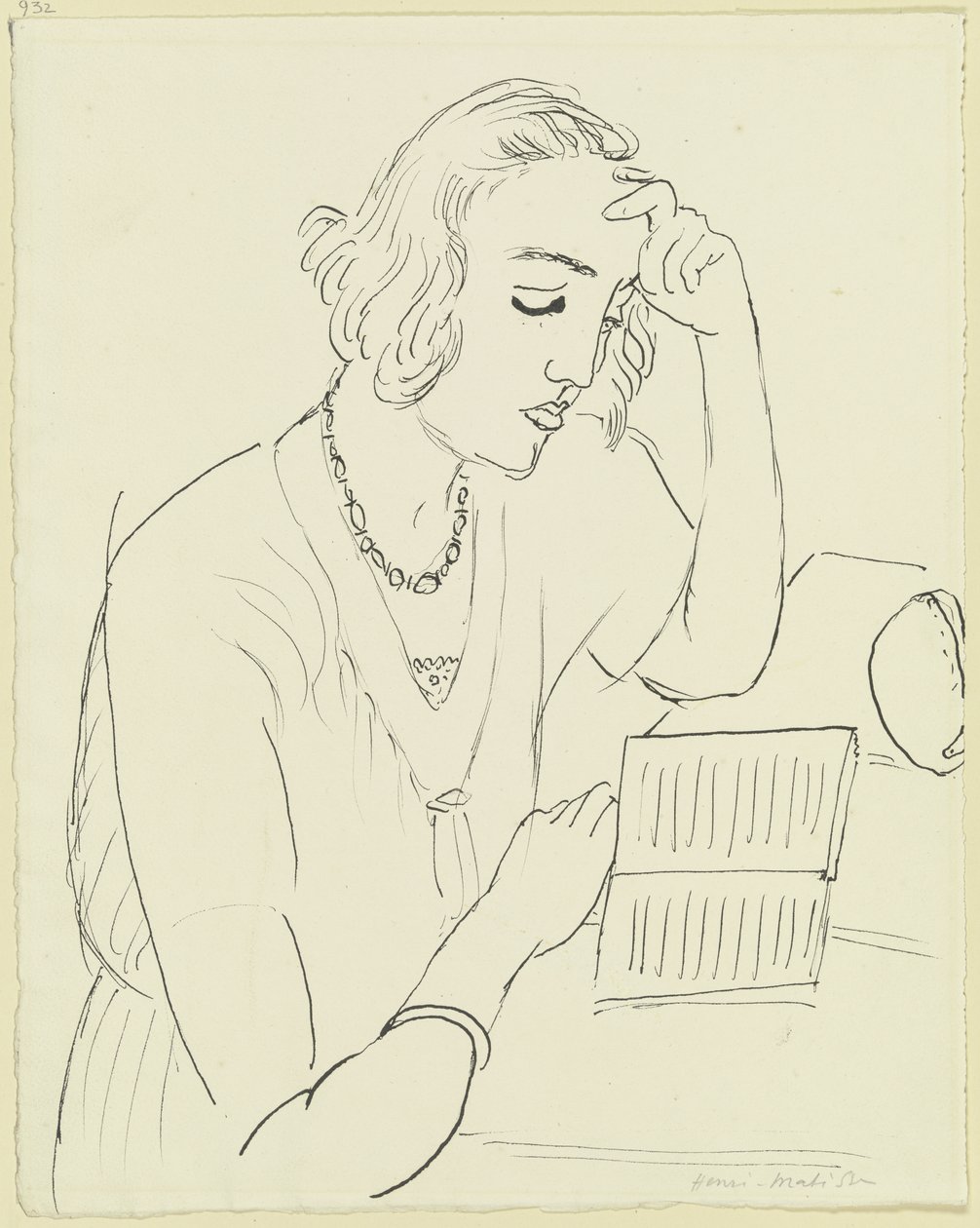 Lukeva nainen tekijältä Henri Matisse