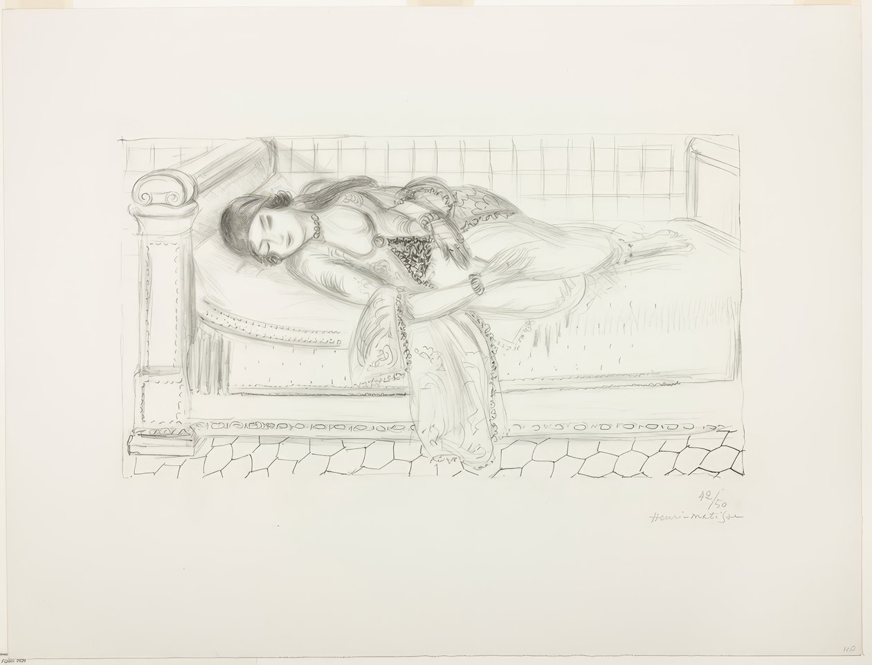 Makuuasennossa oleva hahmo tekijältä Henri Matisse