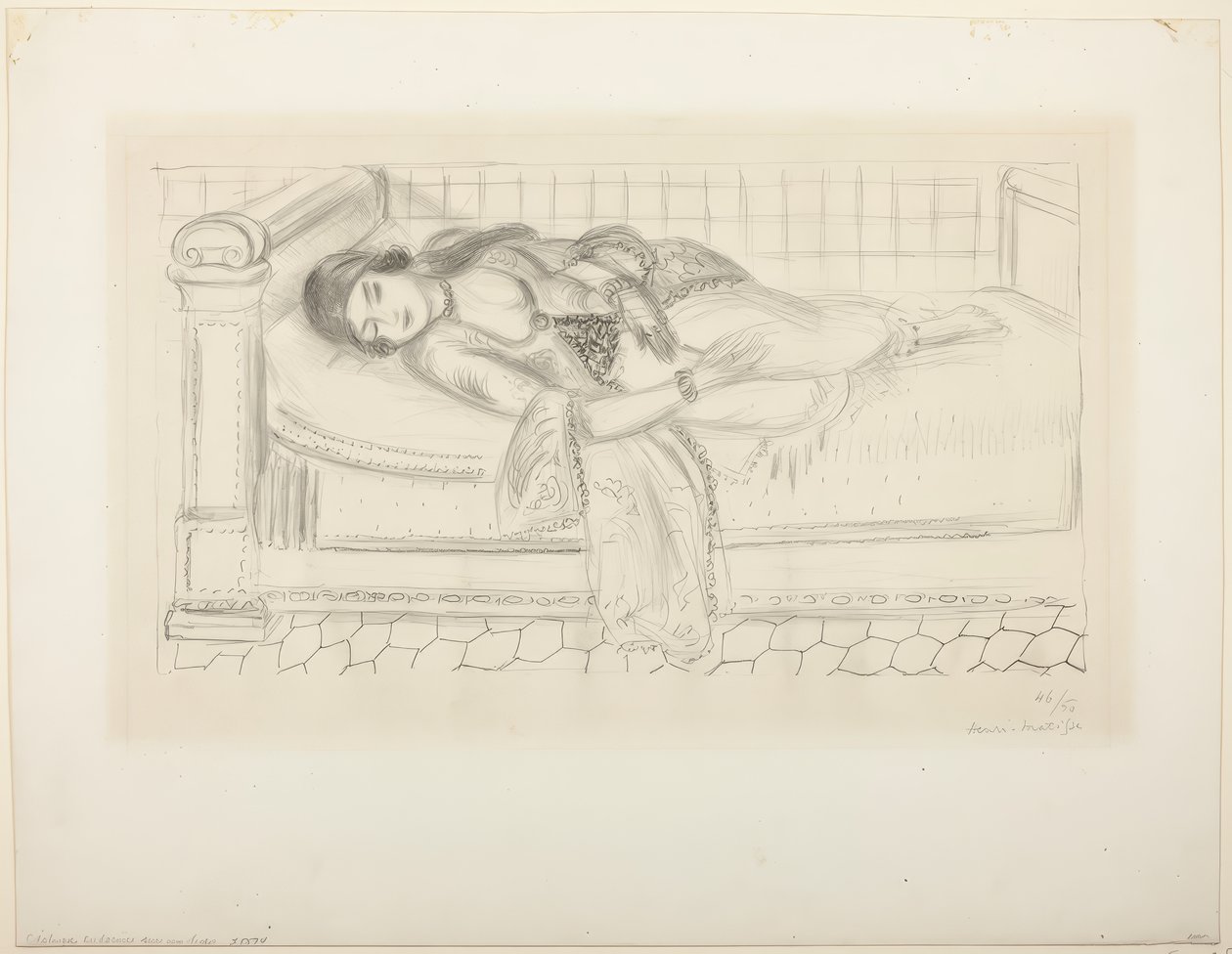 Makuuasennossa oleva hahmo tekijältä Henri Matisse