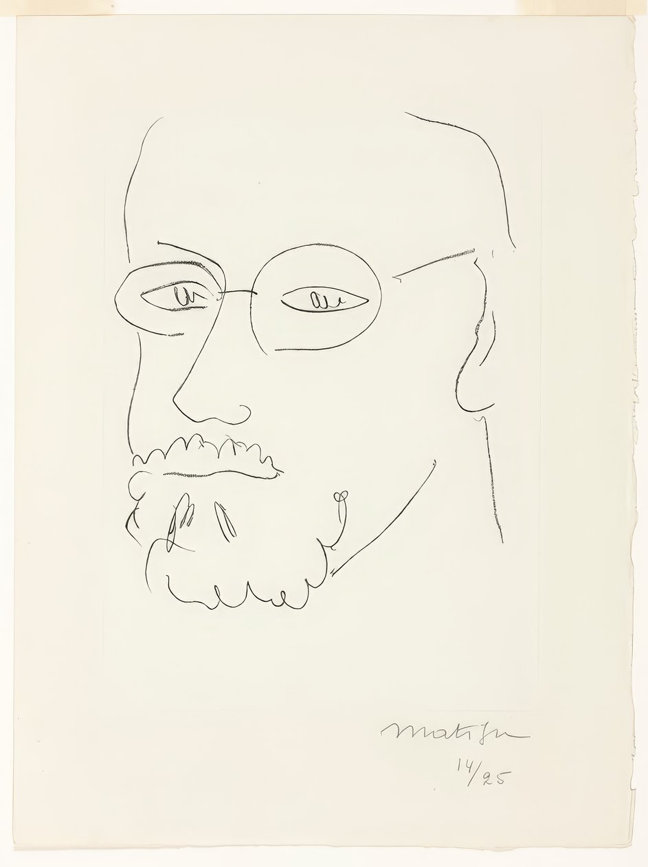 Omakuva, kolmen neljäsosan näkymä tekijältä Henri Matisse
