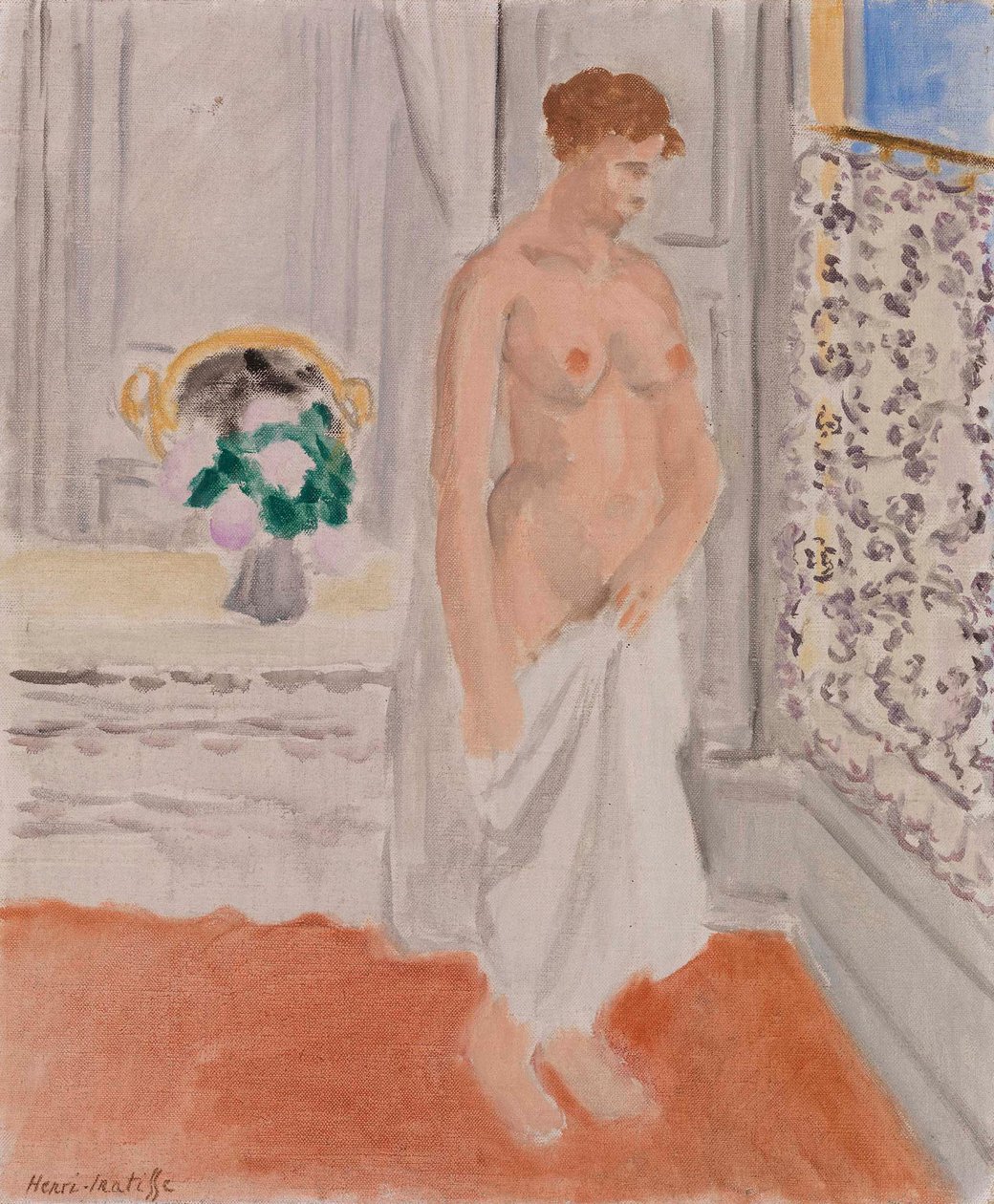 Seisoo alasti ikkunan lähellä tekijältä Henri Matisse